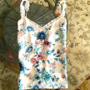 White House Black Market floral embroidered camisole top, Size L